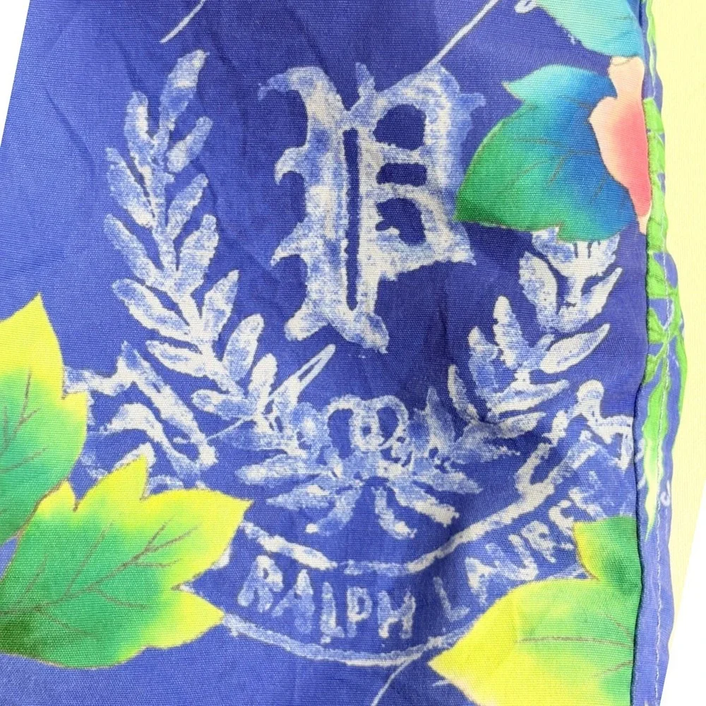 Polo Ralph Lauren Swim Trunks XL‎ Blue Floral Tropical Mens Drawstring Excellent